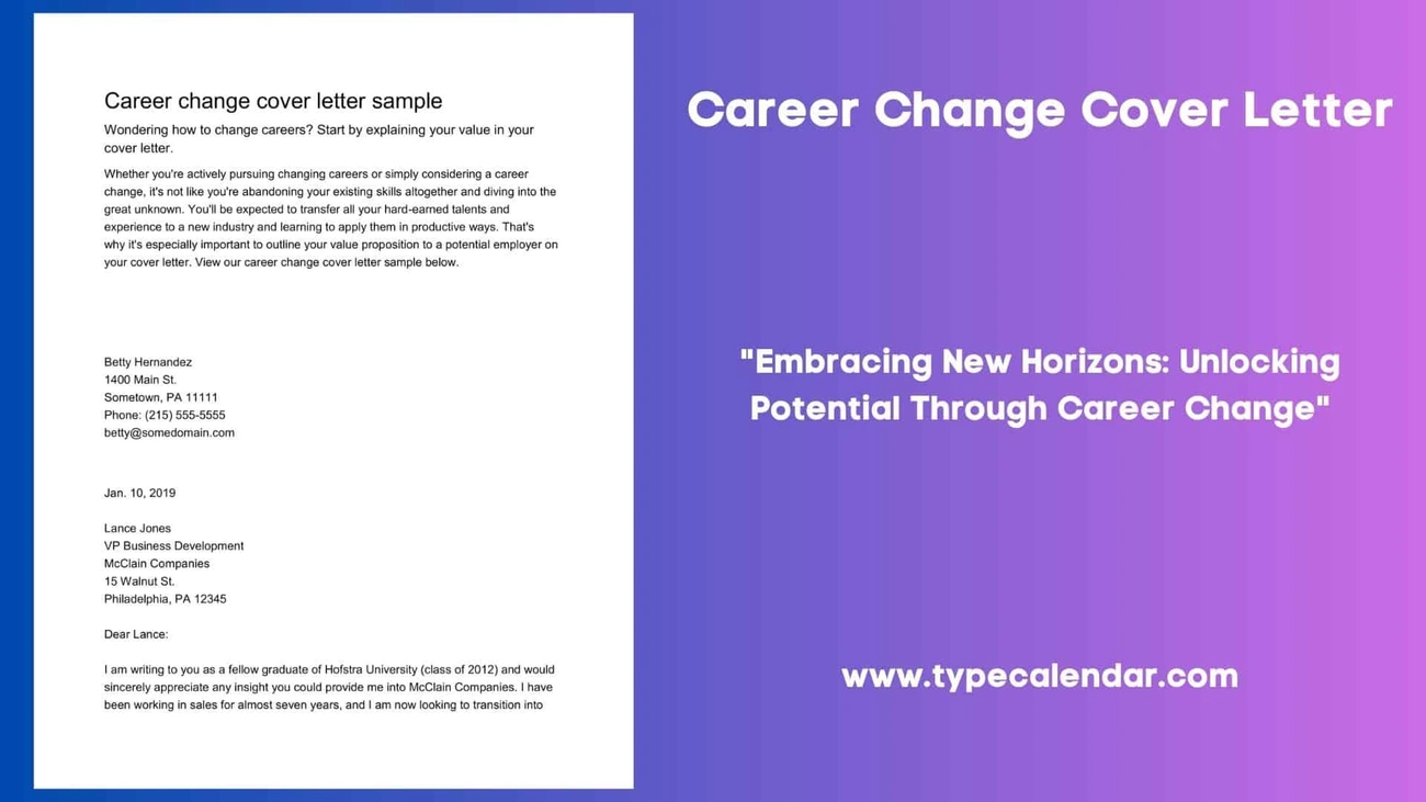 Customized career change cover letter showing company-specific content