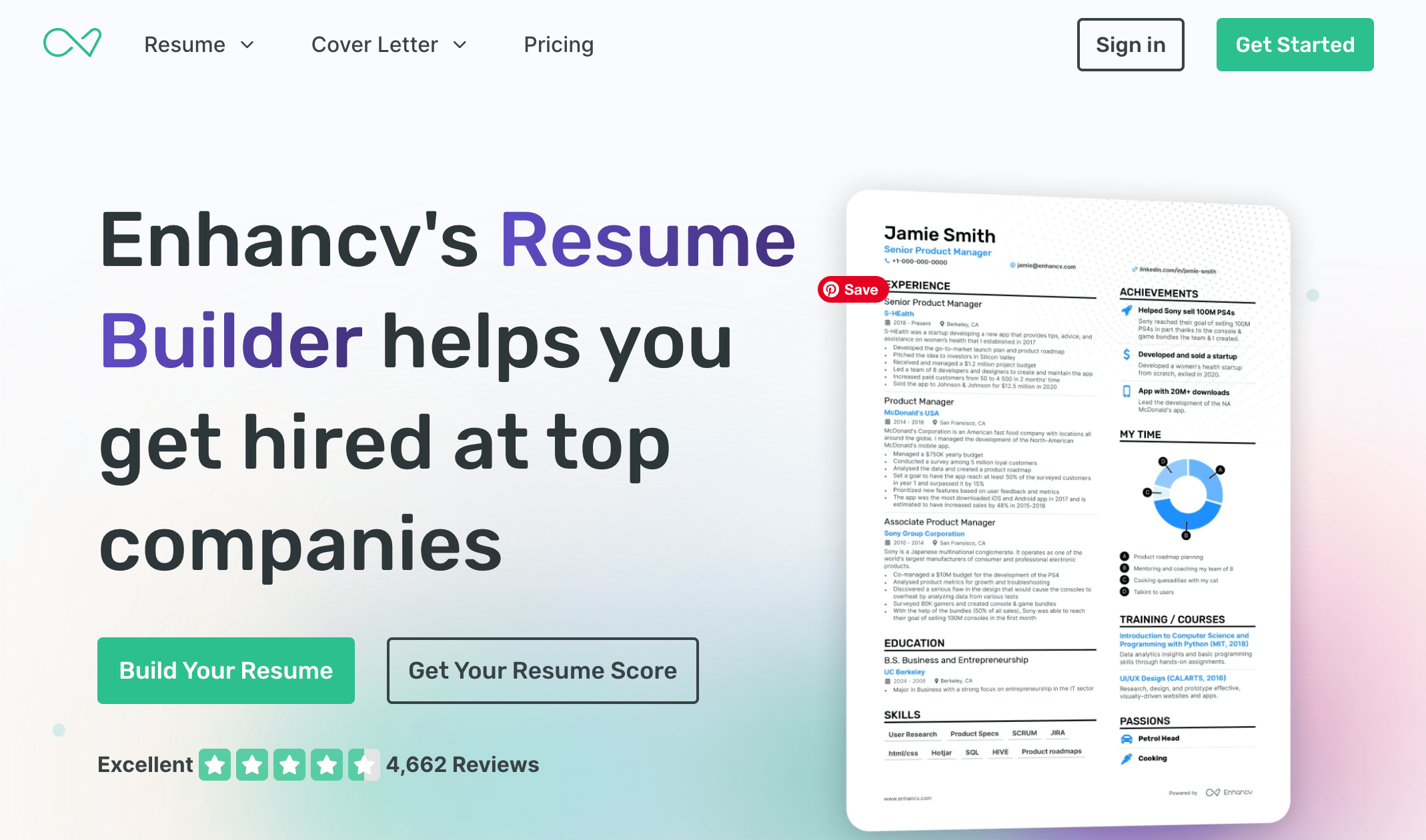 Enhancv creative resume templates with drag-and-drop editor and design customization