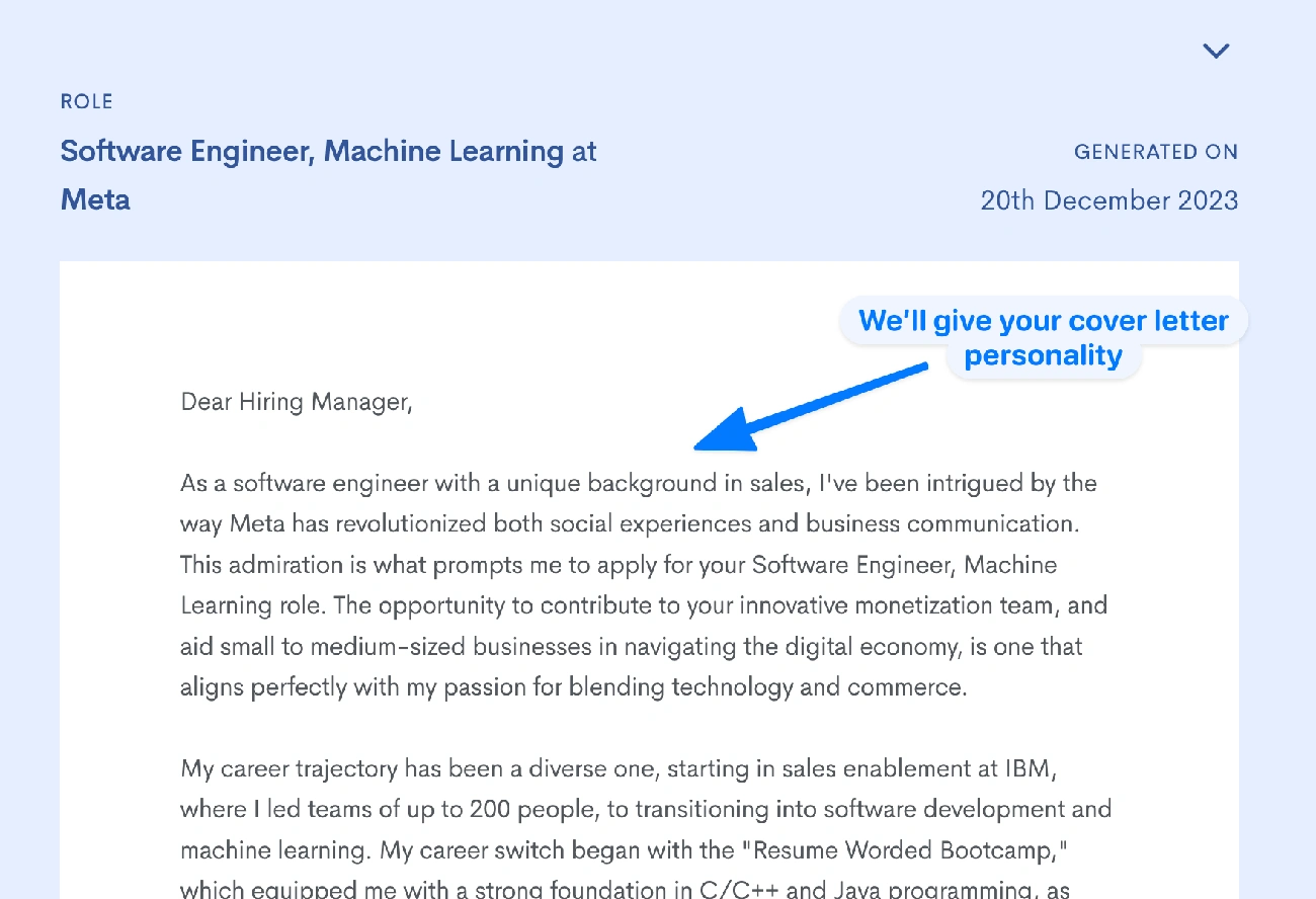 Use AI to generate cover letters