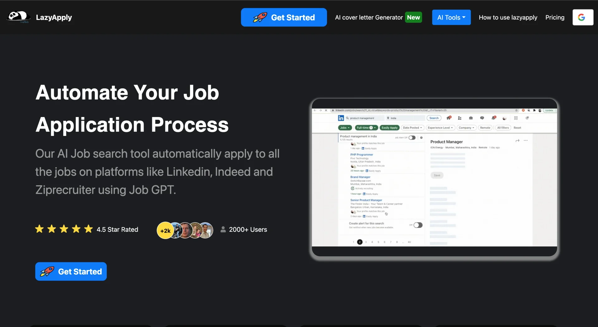 LazyApply interface comparison showing Chrome extension auto-apply functionality