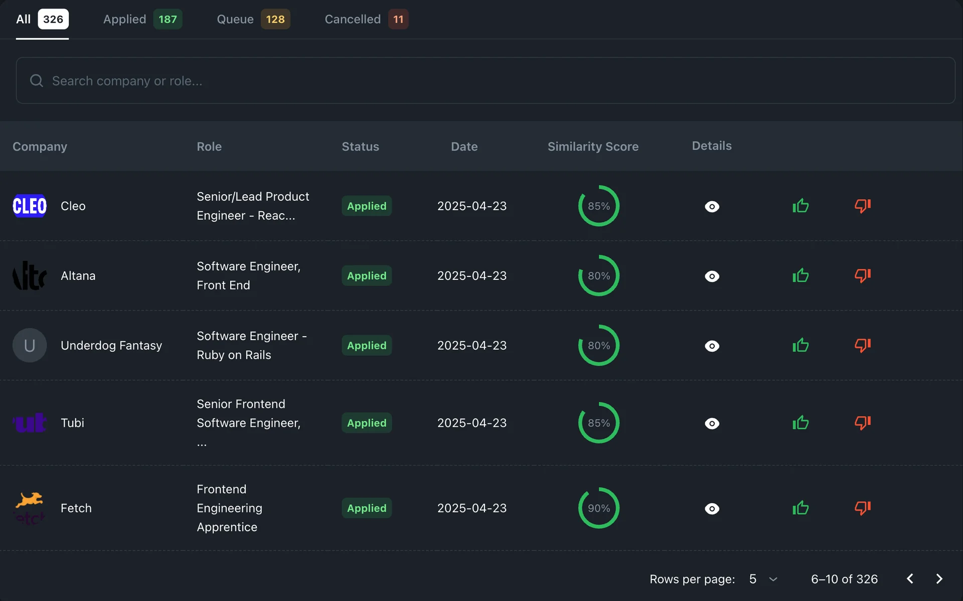 Wobo AI job application bot interface showing automated application features