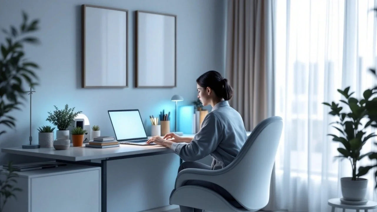 Professional using LinkedIn summary generator on laptop to create compelling profile content