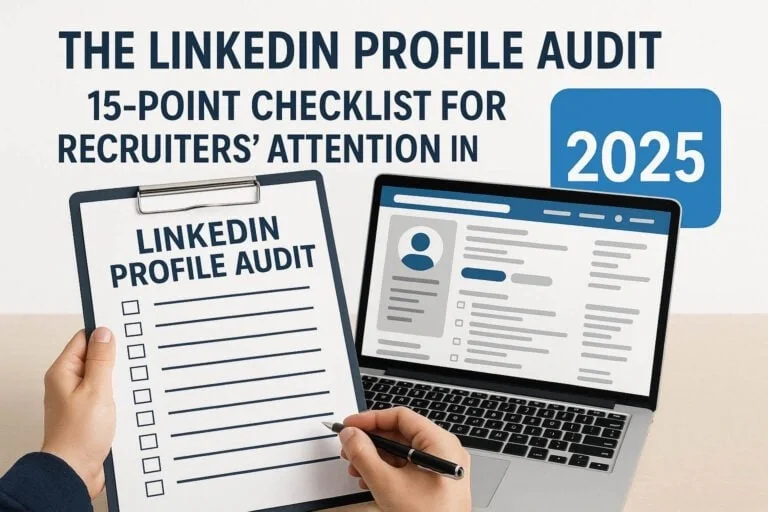 LinkedIn profile optimization checklist showing key elements recruiters evaluate