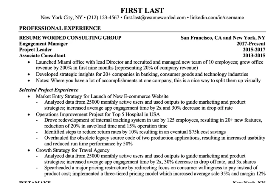 Promotion-focused resume title highlighting career advancement and growth